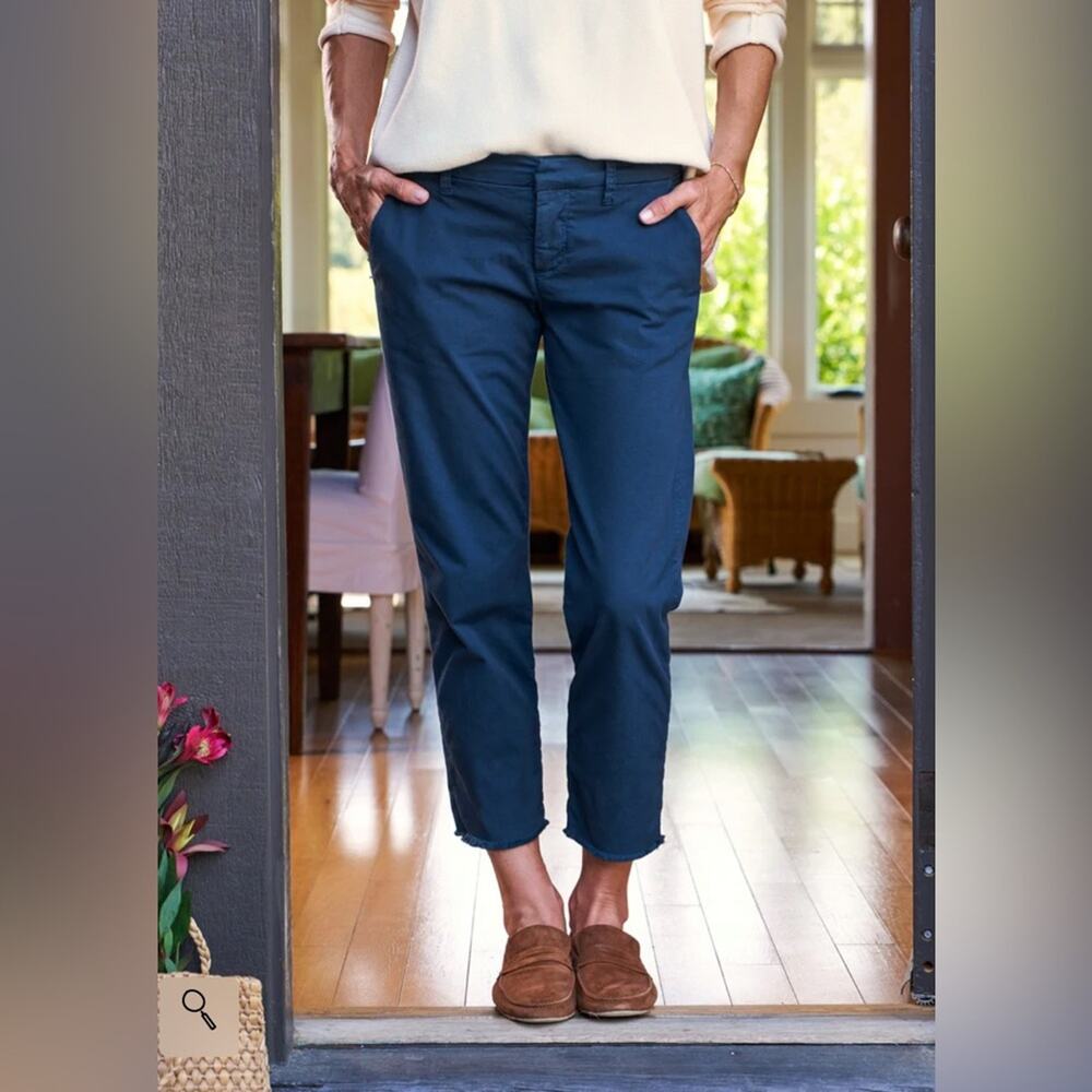 FRANK & EILEEN Wicklow chino style Classic raw hem minimal blue denim jeans 10